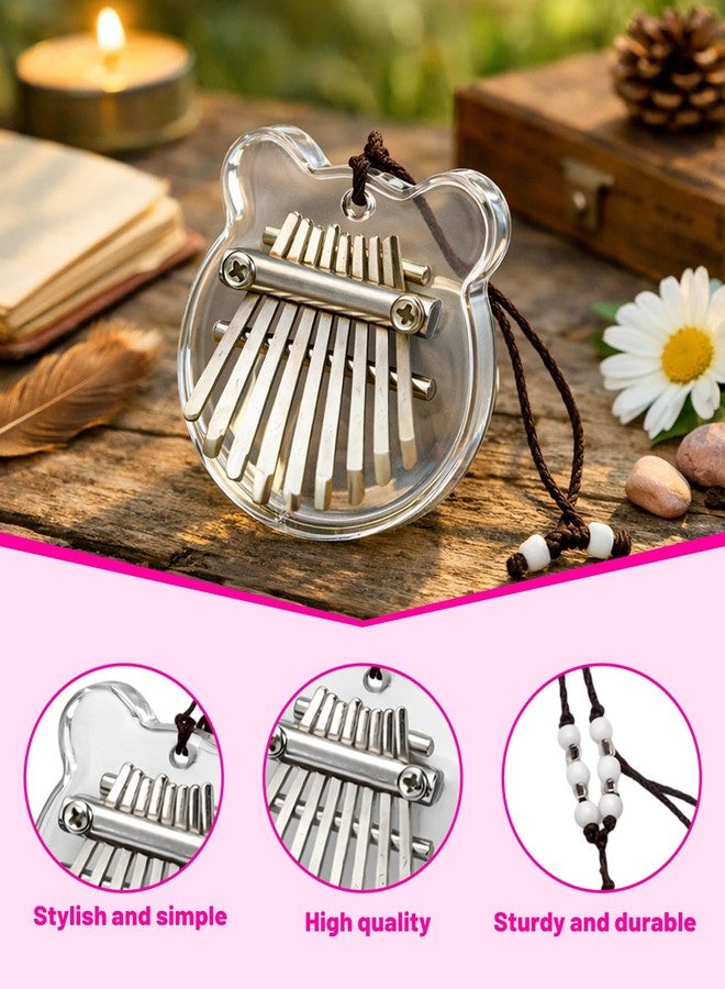 xinxingin Mini Thumb Piano, Transparent Bear-Shaped 8-Note Musical Instrument for Beginners, Portable Hand Piano for Music Lovers, Ideal Gift for Birthdays, Travel, Camping & Outdoor Activities - Image 3